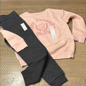 Jumping Beans Pink and Gray Matching Sweatpants and Joggers Set